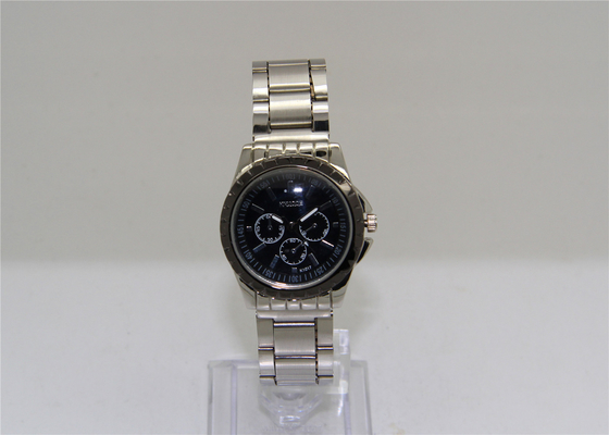 Reloj análogo del cuarzo de Japón de las manos del metal luminoso del negocio con el vidrio abovedado