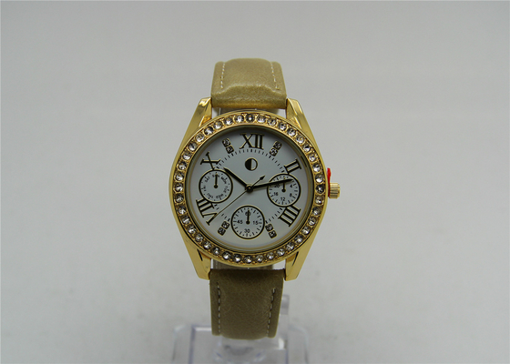 La aleación del cinc de los relojes de las señoras del oro del CE SR626SW 23K con la falsificación 3 observa el dial